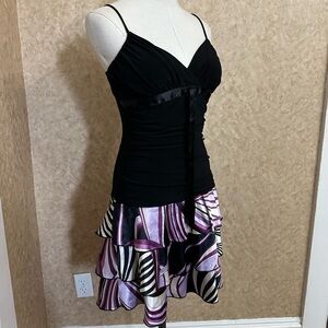 Taboo Black and Purple Mini Dress